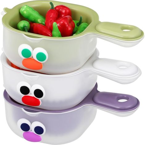 Set 3 pièces : égouttoir 7,86 pouces + bols passoires. Porte-fruits pour table familiale. Louche incluse. (1/5)