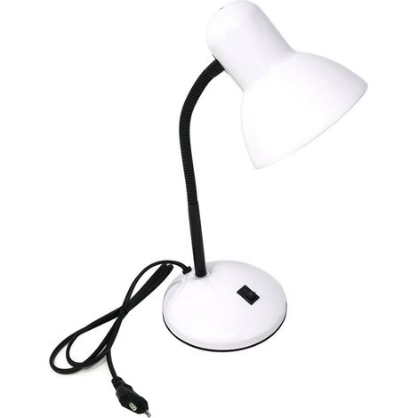 Lampada Da Scrivania Lumetto Snodabile Porta Lampadina E27 Lume Bianco (1/2)