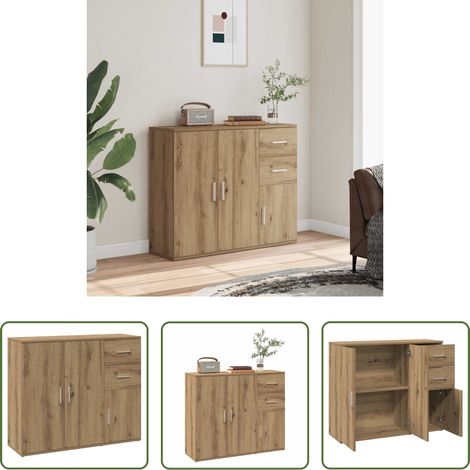 Holzwerkstoff - Sideboard Artisan-Eiche 91 x 29,5 x 75 cm Holzwerkstoff (1/5)