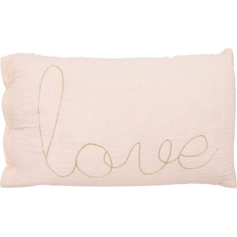 Coussin Déco Poétique 30x50cm Rose (1/2)