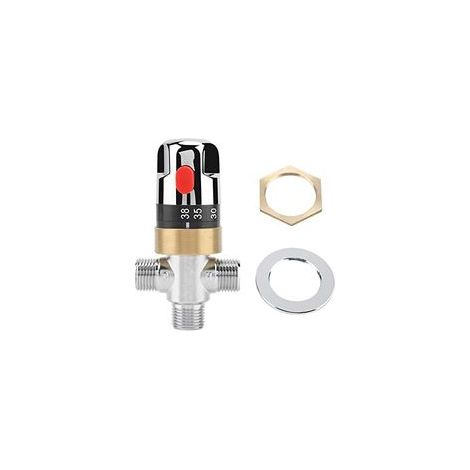 Mitigeur thermostatique en laiton massif contrôle de thermostat de bassin à température de l'eau pour système de douche solaire dans la salle de bains et la cuisine (1/5)