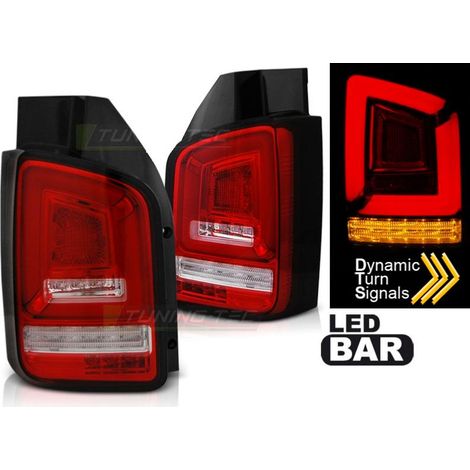 Paire de feux VW T5 10-15 FULL LED Rouge Blanc (1/5)