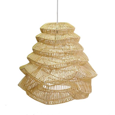 Lampadario in rattan naturale con attacco cm Ø55,5xh48