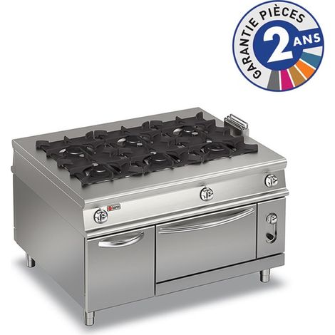 Fourneau à Gaz sur Four - 6 feux vifs - 49,4 kW - Baron