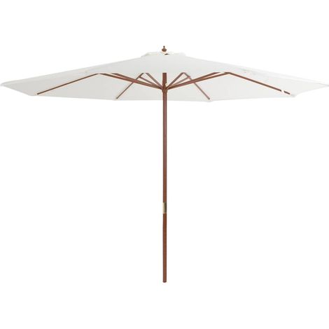 Maison Exclusive - Sonnenschirm mit Holzmast 350 cm Sandweiß