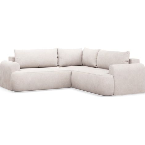 Ovo - L-Form Eckschlafsofa mit Bettkasten, schwarzer Stoff universell (1/5)