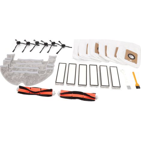 Accessoires pour balai balai Dreame Z10 Pro : brosse principale, sac à poussière, filtre, chiffon, brosse latérale. Pièces de rechange pour balai balai Dreame Z10 Pro. (1/5)