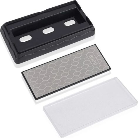 Meule diamantée double face pour affûtage, pierre à aiguiser avec grains 600/1200, outil de meulage précis pour l'affûtage des outils et surfaces (1/5)