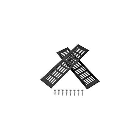 2 Pièces Grille Aération Aluminium Noir 80x200mm, Grille Ventilation Rectangulaire pour Porte ou Armoire, Grilles d'Aération Avec Trous de Fixation pour Meubles, Cuisine et Réfrigérateur (1/5)
