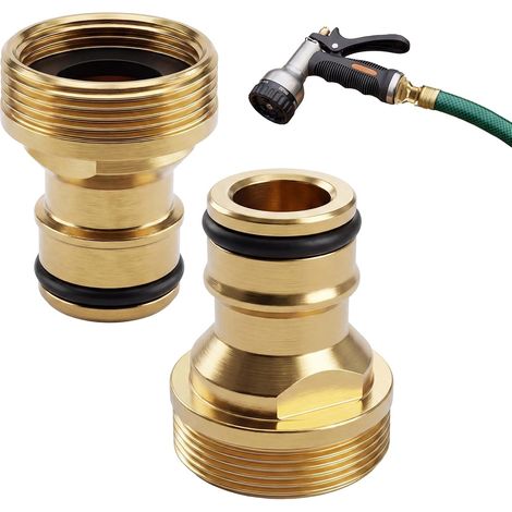 Raccord rapide de tuyau d'arrosage de 3/4", adaptateur de tuyau de robinet pour adaptateur de robinet fileté et pistolet pulvérisateur de jardin (1/5)