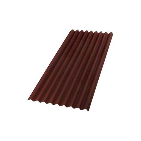 Lastra Ondulata in Fibra Bitumata per Tettoie e Coperture Base Onduline Rossa 200x85 cm (1/2)