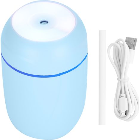 Diffuseur d'air 300ml recharge USB, humidificateur portable silencieux pour voiture, désodorisant à huile aromatique bleu (1/5)
