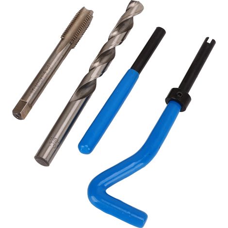 Kit d'inserts de réparation de filetage en acier rapide, outils universels pour la réparation automobile des filetages endommagés M10x1,5 (1/5)