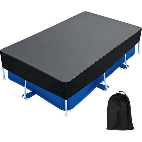 Couverture de piscine rectangulaire, 220x150 cm, avec cordon de serrage étanche à l'eau et à la poussière, adaptée aux piscines. (1/5)