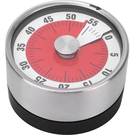 Minuteur de cuisine mécanique, horloge ronde, gestionnaire de temps pour étudiants, blanc (1/5)