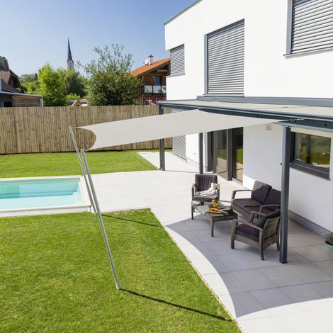 Windhager Sonnensegel Cannes 4x4m cream Sonnenschutz UV-Schutz Sonnendach (1/3)