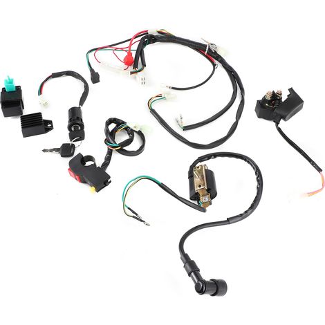 Kit de faisceau électrique avec démarreur électrique pour 50cc 110cc 125cc PIT Quad Dirt Bike ATV (1/5)