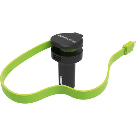 RealPower 257637 cargador de dispositivo móvil Universal Negro, Verde Encendedor de cigarrillos Auto (1/4)