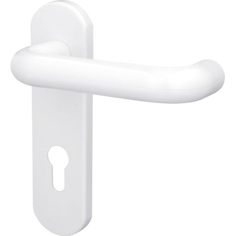 Alpertec PZ-Kurzschildgarnitur Nylon Kunststoff weiß abgerundet Beschläge (1/2)