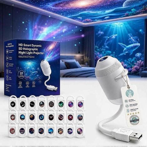 Projecteur d'étoiles HD Plug and Play 2-en-1 Galaxy Star (nouveau modèle 2026) avec 24 films inclus. (1/5)