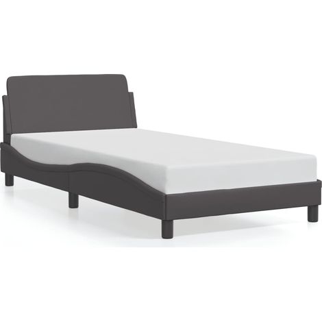 Lit simple,Lit adulte,Cadre de lit Dover gris 100x200 cm similicuir CFW1460706 (1/5)