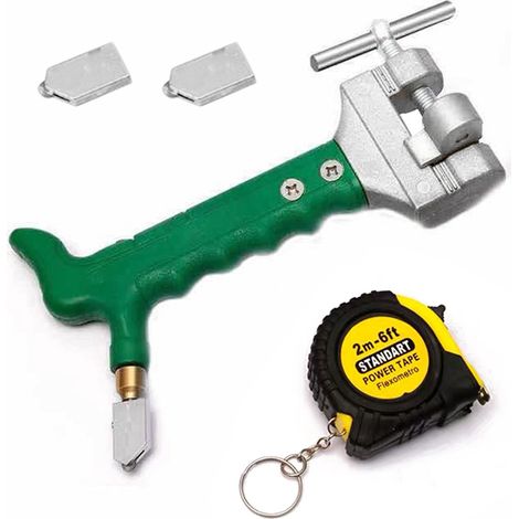 Tragbarer und multifunktionaler 2-in-1-Fliesenschneider und -öffner für Keramikfliesen. Auch als Glasfliesenöffner und Schnellschneider geeignet.