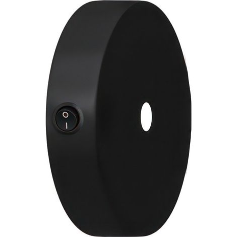 creative cables - Kit Mini rosone cilindrico in Metallo con Interruttore - Nero