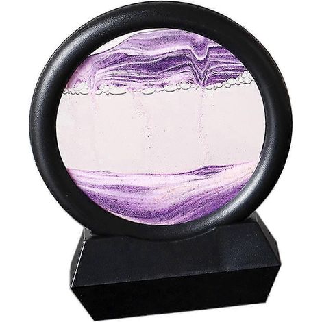 Tableau artistique représentant des sables mouvants, ornement de table, paysage artistique 3D en forme de sablier, décor de bureau-Purple (1/5)