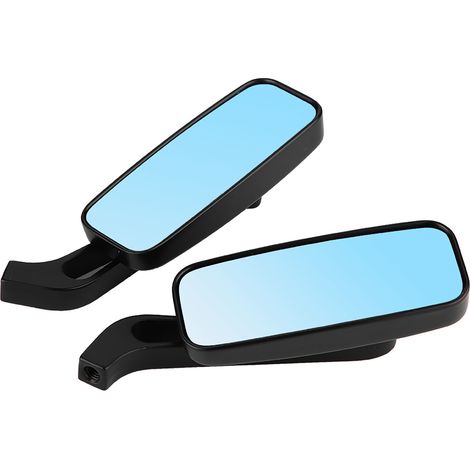 Rétroviseurs Moto Carrés 2 Pièces, Miroirs Latéraux Anti-Éblouissement Verre Bleu (1/5)