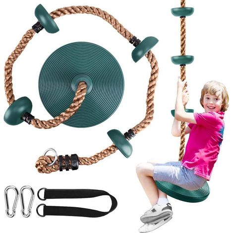 Kletterseil Baum Schaukel Kinder Outdoor Kletter Scheibe Tellerschaukel 200kg (1/5)