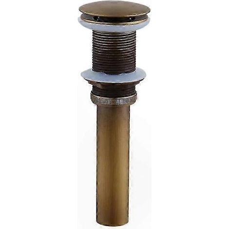 Bronze Pop-Up-Ablaufgarnitur für Einzelwaschbecken, Badezimmerablauf ohne Überlauf, Druckknopfmechanismus, Bronze-Finish, 1 Stück (1/5)