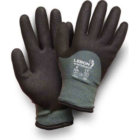 Gant anti-froid anti-coupure LEBON WINTERSAFE taille 8 enduit PVC gris/noir paire