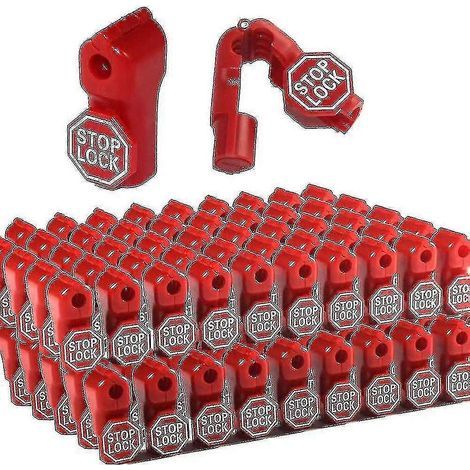 Cadenas d'arrêt antivol en plastique rouge (lot de 100) - 100 pièces - Verrou de sécurité pour présentoirs de vente au détail (1/5)