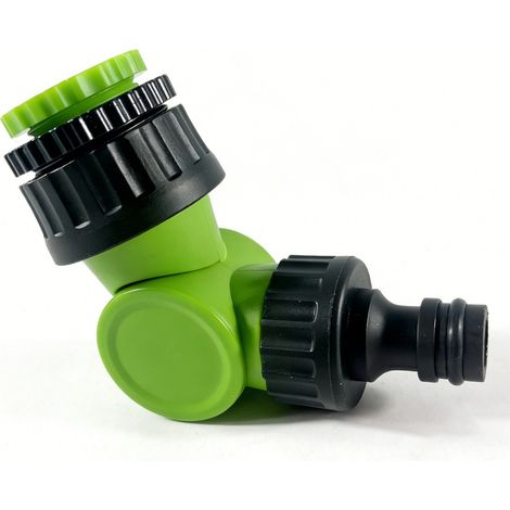 Adaptateur de robinet réglable en rotation pour filetage 1 / 2 "3 / 4" 1 "- 360° - connecteur avec raccord rapide pour raccorder le tuyau d'arrosage - raccord de robinet 3 en 1 (1/4)