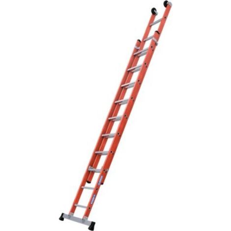 TUBESCA COMABI - Échelle coulissante 2 plans en fibre de verre – Barre stabilisatrice – Longueur 4 à 6 m - Longueur déployée 5,3 m (1/2)