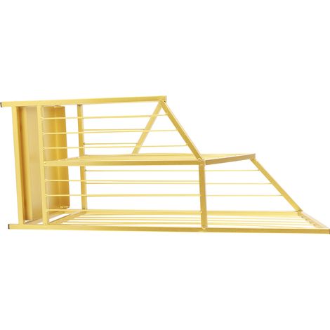 Porte-parapluie métallique haut de gamme avec plateau amovible et design nordique moderne pour porte, couleur dorée brillante, taille 62cm, stable et durable (1/4)