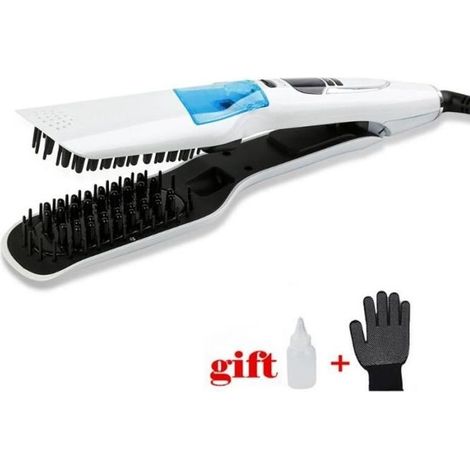 Professioneller Schnelldampf-Haarglätterkamm, Dampfverdampfer, Glätteisen, Haarglätterbürste, Styling-Werkzeuge, LCD-Display