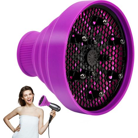 Diffuseur Seche Cheveux,Diffuseur Cheveux Universel,Diffuseur Boucle Pliable,Diffuseur Cheveux Universel Pliable,Diffuseur Sèche-Cheveux en Silicone,Universal Cheveux Diffuseur (1/5)