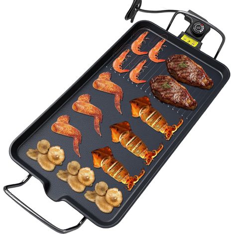 Rauchfreier Indoor-Grill, 1500-W-Elektrogrillplatte für koreanisches BBQ, Antihaftbeschichtung, Schwarz (1/5)