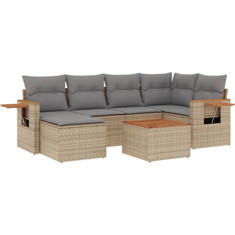 Maison Exclusive - Patio Sofa Set 6 plaza Beige and Grey (1/5)