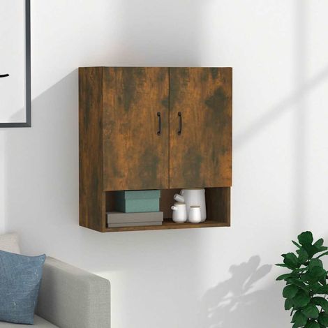 Armoire murales - Armoire de rangement Style Contemporain Chêne fumé 60x31x70 cm Bois d'ingénierie BV291911 - BonneVie (1/5)