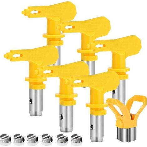 Buse Airless pour pistolet peinture haute pression - Pack 6 pièces 515, 517, 519, 521, 523, 525 - Compatible divers modèles (1/4)