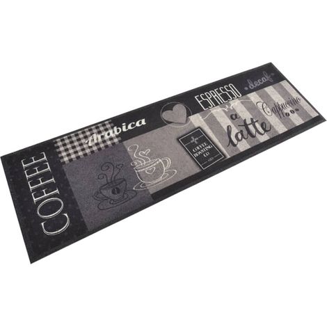 Tapis de cuisine lavable, coloris Café Noir, 60 x 180 cm, velours