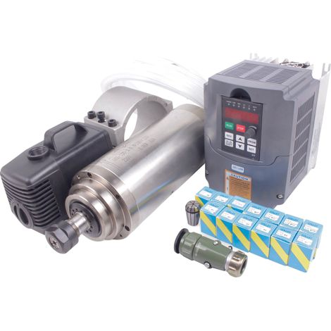 Motor de husillo, refrigerado por agua, compatible con CNC, conjunto completo. (1/2)