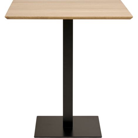 FADO-Table de café 2 personnes décor bois et acier 70x70 cm (1/5)