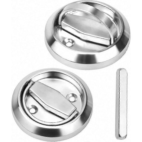 Verrou de porte intérieur invisible en acier inoxydable, poignée sécurisée avec cylindre européen anti-perçage, quincaillerie de sécurité pour maison, installation facile. (1/5)