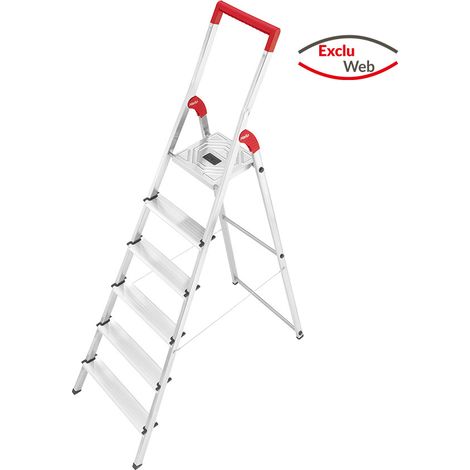 MS LINE - Escabeau ménager pliable en aluminium 6 marches ultra léger Hailo L50 (1/4)
