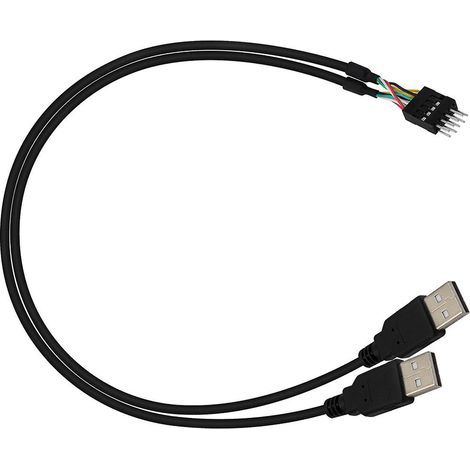 DuPont 9-poliges Stecker-auf-USB-A-2.0-Stecker-Verlängerungskabel, 50 cm, 2,54-mm-Stecker (1/4)
