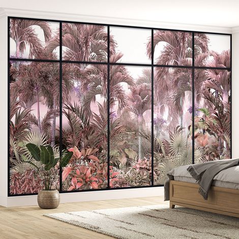 Papier peint panoramique Trompe l'oeil Verrière - Jungle - 340 cm x 215 cm (1/5)