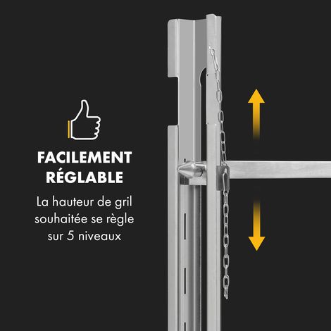 Klarstein Tourne Broche Mechoui Electrique, Rotisserie et Gril de Barbecue, Grande Broche Cochon de Lait, Tourne Broche Barbecue Rotissoire, Bbq Grill Barbecue 12W avec 3 Pieds en Acier Inoxydable